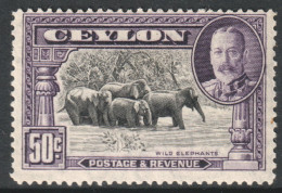 Ceylon Scott 273 - SG377, 1935 George V 50c MH* - Ceilán (...-1947)