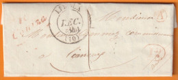 1840 - Cursive 10 COUIZA Sur Lettre Pliée De 2 P De ESPERAZA Vers LIMOUX - Décime Rural - Boîtier A - Grand Cad Arrivée - 1801-1848: Voorlopers XIX