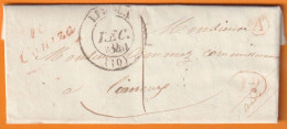 1840 - Cursive 10 COUIZA Sur Lettre Pliée De 2 P De ESPERAZA Vers LIMOUX - Décime Rural - Boîtier A - Grand Cad Arrivée - 1801-1848: Vorläufer XIX