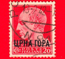 ITALIA - Occupazioni - Usato - 1941 - Serie Imperiale Sovrastampata CRNA GORA - Giulio Cesare - 20 - Deutsche Bes.: Montenegro