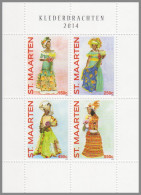 ST. MAARTEN 2014 MNH Costumes Trachten Kostüme Klederdrachten M/S – OFFICIAL ISSUE – DHQ49610 - Costumi