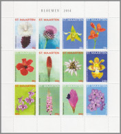 ST. MAARTEN 2014 MNH Flowers Blumen Bloemen M/S – OFFICIAL ISSUE – DHQ49610 - Otros & Sin Clasificación