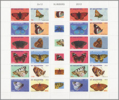 ST. MAARTEN 2012 MNH Butterflies Schmetterlinge Vlinders M/S – OFFICIAL ISSUE – DHQ49610 - Vlinders