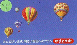 Telecarte JAPON * (2161b) BALLON * MONTGOLFIERE - Hot Air Balloon * Aerostato * Heißluft PHONECARD JAPAN - - Sport