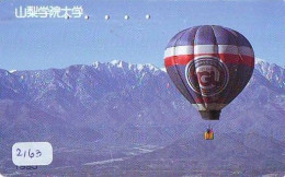 Telecarte JAPON * (2163) BALLON * MONTGOLFIERE - Hot Air Balloon * Aerostato * Heißluft PHONECARD JAPAN - - Sport