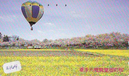 Telecarte JAPON * (2164) BALLON * MONTGOLFIERE - Hot Air Balloon * Aerostato * Heißluft PHONECARD JAPAN - - Deportes