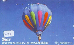 Telecarte JAPON * (2166) BALLON * MONTGOLFIERE - Hot Air Balloon * Aerostato * Heißluft PHONECARD JAPAN - - Sport