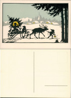 Scherenschnitt Schattenschnitt Weihnachten Zwege Auf Schlitten 1999 - Scherenschnitt - Silhouette