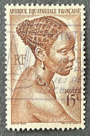 FRAEQ0224U1 - Local Motives - Bakongo Young Woman - 15 F Used Stamp - AEF - 1947 - Usados