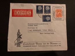 LETTRE EXPRES VAN DER HAMMEN + ZONSER Pour ALLEMAGNE TP 25c X3 + 5c OBL.24 III 1953 - Storia Postale