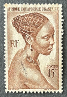 FRAEQ0224U2 - Local Motives - Bakongo Young Woman - 15 F Used Stamp - AEF - 1947 - Usati