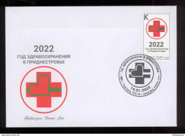 Label Transnistria 2023 Year Of Healthcare In Transnistria Medicine FDC - Vignettes De Fantaisie