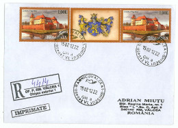 CP 21 - 4414-a Castle FAGARAS, Romania - Registered, Stamps With Vignette - 2012 - Cartas & Documentos