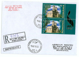 CP 21 - 4413-a IASI, Romania, Church TREI IERARHI - Registered, Stamp With TABS - 2012 - Brieven En Documenten