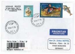 CP 21 - 37-a FISH, Romania - INTERNATIONAL Registered, Stamp With TABS - 2011 - Storia Postale