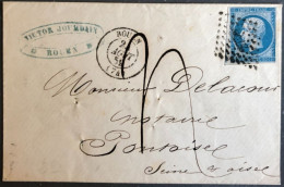 France, N°14 Sur Enveloppe Taxée ROUEN, Cachet Du 24.8.1859 - (B2642) - 1849-1876: Klassik