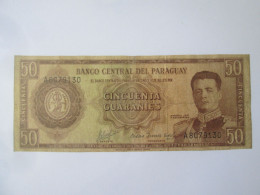 Paraguay 50 Guaranies 1952 Banknote See Pictures - Paraguay