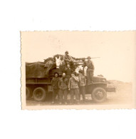 Photo Ancienne Militaires Camion De Transport De Troupe Mitrailleuse C1/10 - 1939-45