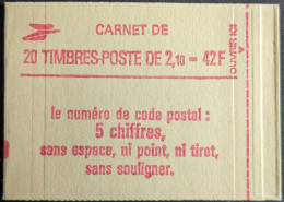 2319 C4 Conf. 8 Date 4/ 27.9.84 Carnet Fermé Liberté 2.10F Rouge - Modern : 1959-...