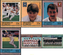 728852 HINGED SAN VICENTE GRANADINAS 1985 JUGADORES DE CRICKET - St.Vincent E Grenadine