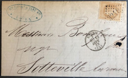 France, N°28 Sur Lettre De ROUEN, Cachet Du 13.9.1869 - (B2657) - 1849-1876: Klassik