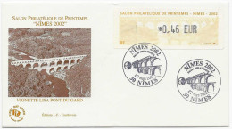 Lisa Pont Du Gard - FDC - 1999-2009 Abgebildete Automatenmarke