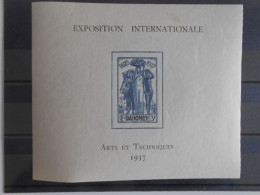 DAHOMEY YT BF 1 EXPOSITION INTERNATIONALE DE 1937* - Unused Stamps