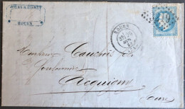 France, N°29 Sur Lettre De ROUEN, Cachet Du 25.11.1868 - (B2662) - 1849-1876: Classic Period