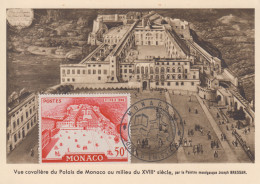 Carte  Maximum   1er   Jour   MONACO    Vue  Du  Palais   F.I.P.E.X   1956 - Cartoline Maximum