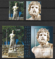 GREECE 2007 Joint Issue Hellas-Spain Asclepios Block + Single Stamps MNH Vl. B 42 + 42 A / B - Unused Stamps