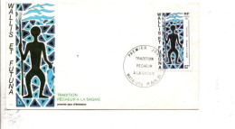 WALLIS ET FUTUNA FDC 1991 PECHEUR A LA SAGAIE - FDC