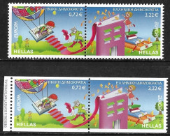 GREECE 2010 Europe / CEPT 2 Complete MNH Sets 2 And 4 Sides Perforated MNH Vl. 2507 / 2508 + A - Nuevos