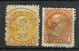CANADA 1868-93: Lot D'obl., 2 Nuances - Used Stamps
