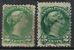 CANADA 1868-93: Lot D'obl., 2 Nuances - Gebruikt