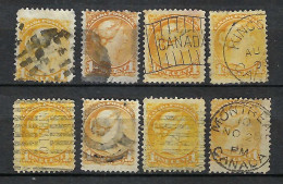 CANADA 1868-93: Lot D'obl., B Obl. Et Nuances - Used Stamps