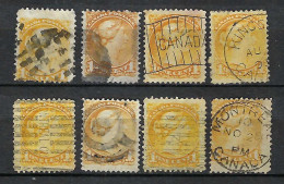 CANADA 1868-93: Lot D'obl., B Obl. Et Nuances - Gebraucht