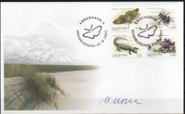 Martin Mörck. Denmark 2007. Denmark's Nature. Michel 1472 - 1475 FDC. Signed. - FDC