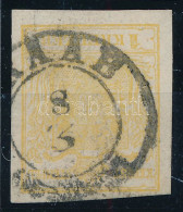 O 1850 1kr MP Ib Típus, Aranysárga / Type MP Ib, Golden Yellow "RAAB" Certificate: Strakosch (ANK EUR 320,-) - Altri & Non Classificati