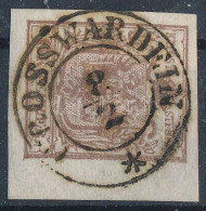 O 1850 6kr HP III. Világos Barna ívszéli Nyomat, 5 Mm ívszéllel / Type HP III. Light Brown Margin Piece, With 5 Mm Margi - Autres & Non Classés