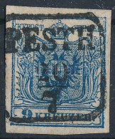 O 1850 9kr HP IIIb. Mély Sötétkék, Kis Lemezhibák / Type HP IIIb Deep Dark Blue, Small Plate Flaws. "PESTH" Certificate: - Altri & Non Classificati