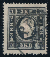 O 1858 3kr II. Fekete / Black, "PEST(H)" - Andere & Zonder Classificatie