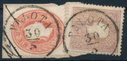 1858 10kr II + 1861 5kr Vegyes Bérmentesítés Kivágáson / Mixed Franking On Cutting "PALOTA" - Autres & Non Classés