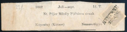 ~1861 Hírlapbélyeg Teljes Címszalagon "KITTSEE" (Köpcsény) / Newspaper Stamp On Complete Wrapper - Andere & Zonder Classificatie