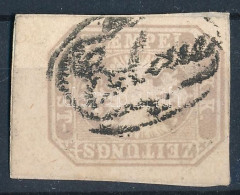 1863 Hírlapbélyeg Szürkésbarna, ívszéli Darab / Newspaper Stamp Greyish Brown, Margin Piece. Signed: Matl. Certificate:  - Andere & Zonder Classificatie