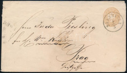 1863 15kr Díjjegyes Boríték / PS-cover "SZLANITZA" - Prag - Andere & Zonder Classificatie