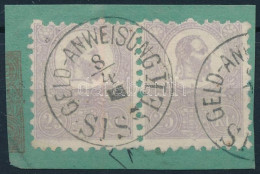 1871 Kőnyomat 25kr Ibolya Pár Képbe Fogazva Kivágáson, II. Típus (120.000+) / Mi 6a Type II. Violet Pair "GELD-ANWEISUNG - Sonstige & Ohne Zuordnung