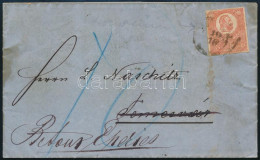 1871 5kr Díjjegyes Kivágás Levélen Eperjesről, De Utólag Megportózták (10kr) Temesvárra, Majd Visszaküldve Eperjesre / 5 - Other & Unclassified