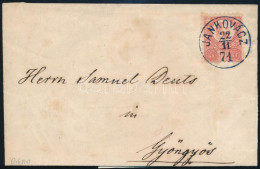 1871 Réznyomat 5kr Levélen / On Cover, Kék Luxus / Blue Luxury "JANKOVÁCZ" (Gudlin 800 P) - Other & Unclassified