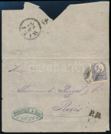 1874 Réznyomat 25kr Párizsba Küldött Hiányos Levélen / Mi 14 On Cover To Paris "BUDAPEST FŐPOSTA" - Other & Unclassified