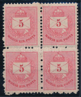 ** 1881 5kr Négyestömb / Block Of 4 - Sonstige & Ohne Zuordnung